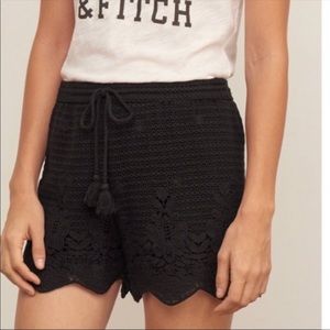 Abercrombie & Fitch Black Crochet Shorts, Size Small
